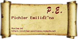 Pichler Emiliána névjegykártya